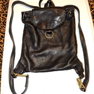 Pebbled leather mini backpack